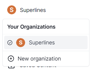 Superlines - create organization Create an Organization