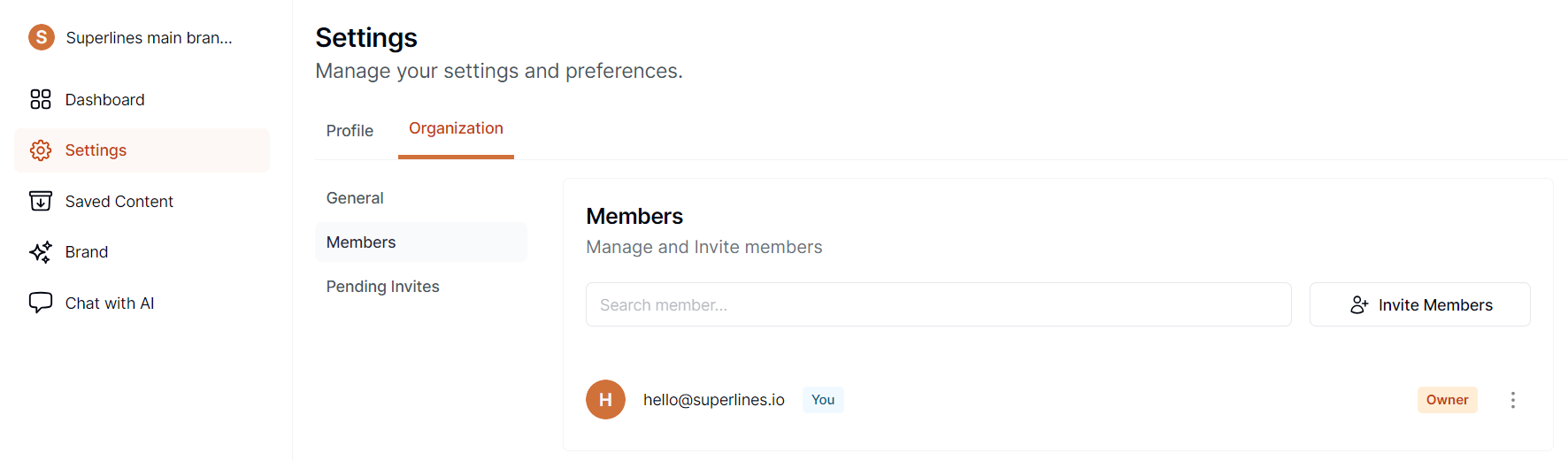 Invite members to an organization Invite members to an Organization